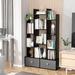 Rebrilliant Makendy Step Storage Bookcase Wood in Black | 52 H x 31.5 W x 9.4 D in | Wayfair B41EBB64F1854EE5B281AE02ABF977BC