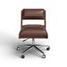 Birch Lane™ Udaya Genuine Leather Task Chair Upholstered/Metal in Gray | 31 H x 21 W x 25.5 D in | Wayfair B1097BA6C5984C1BA81A3B471CF5E197