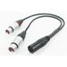 4 Pin XLR to Dual 3 Pin XLR Female Silver Plated Audio Headphone Adapter Cable 1 FT 0.3M