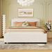 Velvet Queen Bed with 4 Storage Drawers, Deluxe Upholstered Platform Bed w/Stud Trim Headboard & Footboard, No Box Spring Needed