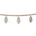 Set of 2 Wood Beaded Wool Christmas Tree Garland 6' x 5.5" - White