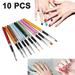 Nail Brush Set 10-piece Brush Nail Gel Brush Nail Brush Set Brush Set Gel Nails Brush Gel Nails for UV Gel and Acrylic Fingernails Nail Art Nail Accessories Nail Design