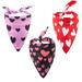 Native Pup Valentine s Day Dog Bandana | 3-Pack | Pink Red Heart Handkerchief Bandanna (Valentine s Pack 1 Large)
