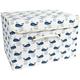 Storage Box Toy Box Foldable Storage Box with Lid Kids Toy Organizer Storage Basket Basket for Clothes Folding Box Cotton Fabric Storage Container (Whale)