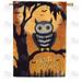 America Forever Happy Halloween Owl House Flag 28 x 40 inch Double Sided Outside Halloween Welcome Orange Full Moon Moonlight Spooky Holiday Yard Outdoor Decorative Flag