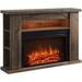 Barron Electric Fireplace With 51 Storage Shelf Mantel Surround And Jaden 31 Insert Rustic Dark Oak