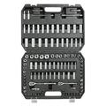 BENTISM Socket Set 1/4 and 3/8 Drive Socket and Ratchet Set 6-Point Socket Opening 106 Pcs Tool Set SAE and Metric Deep and Standard Sockets 5/32-1 in 5-19 mm for Auto Repairing & Household