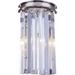 Wall Lamp Sconce SYDNEY 2-Light Polished Nickel Silver Shade Gray Crysta EL-3422