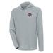 Men's Antigua Gray Texas A&M Aggies Strong Hold Long Sleeve Henley Hoodie T-Shirt