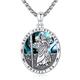 YueYuan St Christopher Necklace 925 Sterling Silver Saint Christopher Medal St.Christopher Protect Us Pendant Necklace Oval Abalone Shell Religious Amulet Jewellery Gift for Men Women