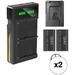 GVM 2 x NP-F970 6600mAh Batteries with Dual Charger and V-Mount Adapter (2 x 2- GVM VM-F970