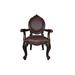 Andrew Home Studio Chalcraf Arm Chair Dining Chair in Cherry Oak Faux Leather/Wood/Upholstered in Brown | 46 H x 26 W x 25 D in | Wayfair