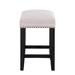 Wildon Home® Ashlely Solid Wood Accent Stool Linen/Wood/Upholstered in Brown/Gray/White | 25.5 H x 15 W x 15 D in | Wayfair