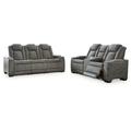 Signature Design by Ashley Next-Gen DuraPella 2 Piece Faux Leather Reclining Living Room Set Faux Leather in Gray | 43 H x 86 W x 39.5 D in | Wayfair Living Room Sets