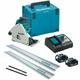 Makita - DSP600TJ 36V Brushless Plunge Saw with 2 x 5.0Ah Batteries Charger + 2 x Guide Rail & Connector