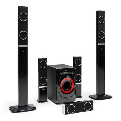 auna Areal 825 5.1 Lautsprechersystem 200 W RMS BT USB SD AUX Fernbedienung Schwarz Image