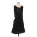 Maison Scotch Casual Dress - A-Line Scoop Neck Sleeveless: Black Solid Dresses - Women's Size Medium