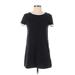 Divided by H&M Casual Dress - Shift Crew Neck Short sleeves: Black Color Block Dresses - Women's Size X-Small