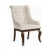 30 Inch Armchair with Wingback Design, Tufted Back, Nailhead Trim, Beige