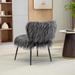 Faux Fur Plush Accent Chair & Ottoman Set: Mid Century Modern Comfort for Living Room or Bedroom, with Footrest