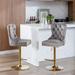 Velvet Swivel Bar Stools Adjusatble Seat Height W/ Backs for Home Pub (Set of 2), Grey