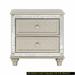 Glamorous Style Bedroom Furniture 1pc Nightstand of 2x Drawers Champagne Finish Acrylic Crystals Trim Modern Home Furniture