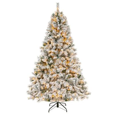 Costway 6/7/8 Feet Artificial Xmas Tree 3-Minute Quick Shape-7 ft