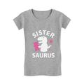 Tstars Girls Big Sister Shirt Lovely Best Sister Cute T Rex Sister Saurus B Day Gifts for Sister Gift for Big Sister Girls Graphic Tee Toddler Kids Funny Sis Girls Fitted Birthday T Shirt