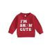 TOPGOD Baby Sweatshirt Long Sleeve Crew Neck Hoodie Letters Print Christmas Clothes for Girls Boys