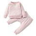 Kids Children Sets Striped Printed Long Sleeve Blouse Tops Cotton Elastic Waist Pants Trousers Sleepwear Pajamas Outfit 2PCS Clothes School Daily Wear For Child