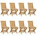 Carevas Patio Chairs with Beige Cushions 8 pcs Solid Teak Wood