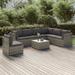 Gecheer 8 Piece Patio Set with Cushions Gray Poly Rattan