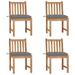 Gecheer Patio Chairs 4 pcs with Cushions Solid Teak Wood