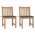 Gecheer Patio Chairs 2 pcs with Cushions Solid Teak Wood