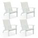 VICLLAX Outdoor Adirondack Chair Set of 4 Patio Chair for Lawn Garden All Weather Outdoor Lounge Chairs white