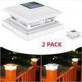 2 Pack Solar Post Cap Lights 4 x4 6 x6 Outdoor LED Fence Post Cap Lights 2 Color Modes Solar Powered Deck Lights for Dock Waterproof fit for Wooden/Vinyl Posts