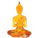 1pc Serene Sitting Buddha Statue Amber Meditating Sculpture Figurine Ornament