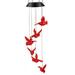 Wind Chimes Cardinal Bird Wind Chimes Solar Powered Chime Light Wind Chimes for Loss of Love Hummingbird Decor for Patio Deck Yard Garden Homeï¼ŒFlame bird