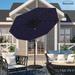 Boyel Living 9ft Patio Umbrella Outdoor Market 32 LED Solar Umbrella with Push Button Tilt and Crank Navy Blue