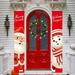 Christmas Decorations Outdoor Yard Front Porch Sign Blue Snowman Santa Claus Door Banner Hanging Merry Christmas Decorations for Home Wall Front Door Apartment Party Mantle Fireplace Window Wall