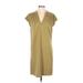 wonderly Casual Dress - Shift: Green Solid Dresses - New - Women's Size Small