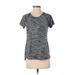 Tek Gear Active T-Shirt: Gray Color Block Activewear - Women's Size Small