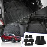 Fit 2020-2023 Ford Explorer Floor Mats Cargo Liner TPE Seat Back Mats for 6&7 Passenger 2022 Explorer Accessories (Trunk Mat with Backrest Mat + Floor Mats)