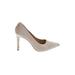 Nicola Bathie x Antonio Melani Heels: Slip-on Stilleto Cocktail Party Ivory Print Shoes - Women's Size 10 - Pointed Toe