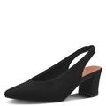 MARCO TOZZI Damen Slingpumps aus Leder mit Blockabsatz, Schwarz (Schwarz), 36 EU