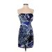 Calvin Klein Casual Dress: Blue Graphic Dresses - Women's Size 2