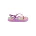 Cat & Jack Sandals: Slip-on Platform Casual Purple Print Shoes - Kids Girl's Size 5