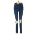 Free People Jeans - Mid/Reg Rise Skinny Leg Denim: Blue Bottoms - Women's Size 28 - Indigo Wash