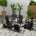 Beachcrest Home™ Shaunna Plastic Adirondack Chair w/ Table & Ottoman in Black | 36.4 H x 29.5 W x 34.25 D in | Wayfair