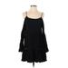 Paper Heart Casual Dress - Mini Cold Shoulder Long sleeves: Black Solid Dresses - New - Women's Size 6